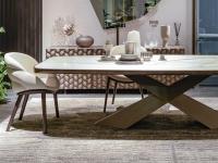 Tyron Tisch mit Keramikplatte - edler Materialkontrast zwischen Keramikplatte und Metall