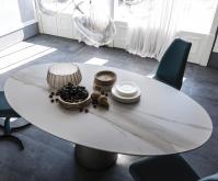 Ansicht von Oben der Tischplatte in Keramikstein Effekt marmor