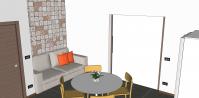 3D Projekt Küche - Ansicht der Nische mit Sofa