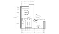 Beispiel für einen detaillierten Grundriss mit Anordnung der Wohnzimmermöbel