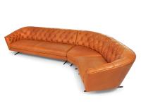 Modernes Chesterfield Sofa New Kap mit Bezug in echtem Leder 