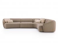Sofa Laurent, bestehend aus: 156 cm gebogenes Endelement, 110 cm gerades Mittelelement, 135 x 135 cm gebogenes Eckelement und 120 cm gerades Endelement 