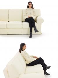 Klassisches Sofa mit Volant in Levante-Stoff - Beispielfoto des Sitzes