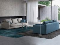 Coppia di divani Strip lineari 3 posti larghi 280 cm con tre sedute da 80 cm