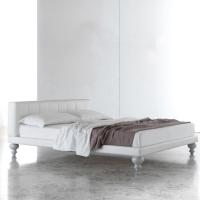 Bett aus weißem Kunstleder Koda