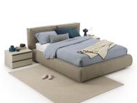 Nuvola weiches Bett aus Stoff mit Daunen-Polsterung, als Doppelbett erhältlich