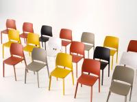 Jana stapelbarer farbiger Küchenstuhl aus Polypropylen