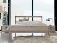 Seiko modernes Doppelbett aus grauem Holz