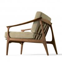 Vintage Sessel mit Holzgestell und gepolstertem Sitz