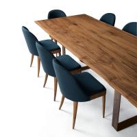 Asako Tisch mit Platte aus natürlichem Nussbaumholz