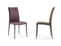 Moderner Stuhl Europa komplett bezogen mit Profilnaht in Kontrast