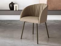 Eleganter Sessel Grace mit Metall- oder Holzbeinen, mit Speichen und auf Rollen