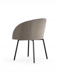 Eleganter Sessel Grace mit vier geraden, lackierten Metallbeinen