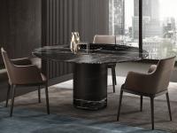 Runder eleganter Tisch Hidalgo aus Nero Marquinia Marmor