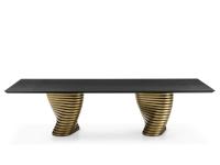 Rechteckiger Tisch Vortex in den Maßen cm 300 x 120 mit 2 Basisfüßen