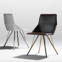 Sax moderner Stuhl aus Metall und Kernleder
