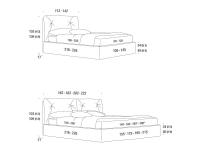 Tucano Bett - Modelle & Maße (* Hinweis: Kingsize- & Super-Kingsize-Modelle sind nur mit 200 cm tiefen Lattenrosten erhältlich)