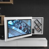 Swing schwenkbares TV-Möbel, zu öffnen - praktisches funktionelles Innenfach mit schwarzer Metallbox