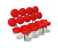 Rotes Marshmallow Sofa entworfen von George Nelson