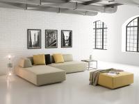 Prisma Sofa mit einem Element 180 cm, einem Modul 210 cm und einem Sitzhocker 105 cm
