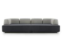 Modulares Sofa von Prisma, bestehend aus zwei linearen und zwei winkligen Rückenlehnen.