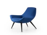 Agata Lounge Sessel gepolstert mit 100% blauem Baumwollstoff
