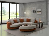 Mexico geschwungenes Sofa mit Polsterung in zwei Farben