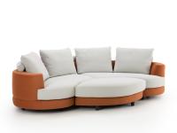 Mexico-Sofa mit zweifarbigem, schmutzabweisendem Aquaclean Carabu-Stoff gepolstert