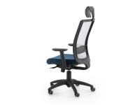 Bill Home-Office-Stuhl mit schwarzen Kunststoffteilen und höhenverstellbarer Lendenwirbelstütze