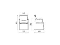 Modello e Dimensioni della sedia a sbalzo imbottita moderna Steve Cantilever