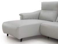 Prado Sofa mit Chaiselongue und eleganten schwarzen Chromfüßen
