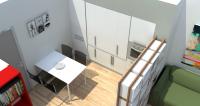 3D Wohnungsprojekt - Wie eine kleine Wohnung einrichten - Küchenbereich