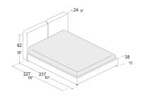 Glamis Bett mit Polsterkissen - Abmessungen der Schaumstoffversion