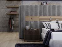 Elegantes Lounge-Sommier-Bett, bezogen mit Stoff, Kunstleder oder Leder