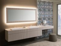 Badezimmerschrank mit Tiefe 50 cm Heritage 02 - Fronten und Spiegelrahmen sind aus matt lackiertem MDF SIKKENS E4.03.80
