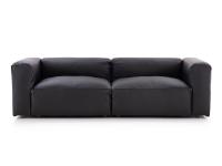 Softly 3-sitziges geradliniges Sofa cm 244 aus schwarzem Panama-Leder