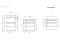 Bodenstehende und wandhängende Schubladenschränke - Struktur und Maße