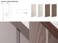 Außenwand-Schiebetür aus Holz Lounge - Bearbeitung mit "Metalleinsatz" mm 10 s.2 ("Version 1" mit n.2 horizontal + n.1 vertikal oder "Version 2" mit n.1 horizontal + n.1 vertikal)