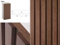 Lounge Boiserie Panel - "Plissé"-Bearbeitung mit Massivholzleisten, die unter 30° bearbeitet werden: mm 45, Stärke 10