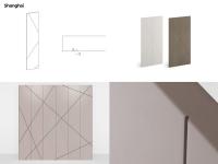 Schrank aus Holz und Glas Nadir Lounge High - Bearbeitung "Shanghai" mit diagonalen "V"-Gravuren mm 2 s.2