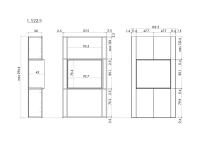 Wohnwand mit beleuchteter Schranknische Lounge - Spezifische Maße: 122,5 cm