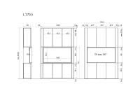 Wohnwand Lounge - Spezifische Maße Modell mit 3 oberen und unteren Türen: 170,5 cm
