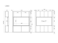 Wohnwand Lounge - Spezifische Maße Modell mit 4 oberen und unteren Türen:  218,5 cm
