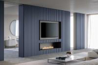 Lounge Schrankwand im Wohnzimmer kombiniert mit 2-türigen Seitenhochschränke