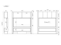 Wohnzimmerwand - Spezifische Maße mod. mit 4 oberen Türen: 218,5 cm