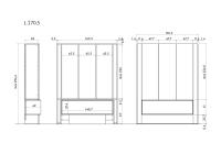 Wohnwandschrank mit offenem Fach  Lounge - Spezifische Maße mod. mit 3 oberen Türflügeln: cm 170,5