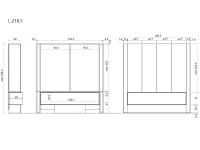 Wohnwandschrank mit offenem Fach  Lounge - Spezifische Maße mod. mit 4 oberen Türflügeln: cm 218,5