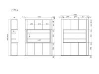 Wohnzimmerschrank mit zentralem Fach - Spezifische Maße Version mit Mitteltür: cm 170,5