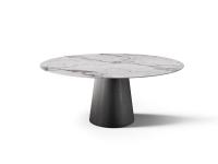 Velum Tisch mit Marmorplatte und Holzfuß