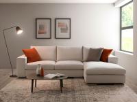 Modernes Sofa mit Chaiselongue Hyeres mit weichen aber kompakten Kissen